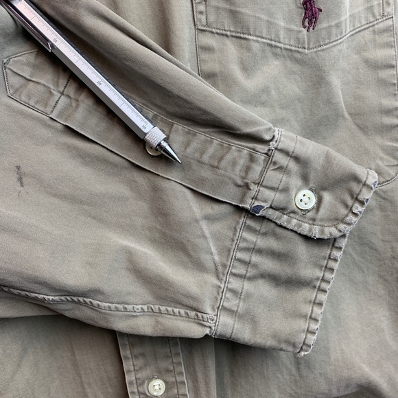 Ralph Lauren Solid Tan Men Dress Shirt Sz 2X - Picture 4 of 6